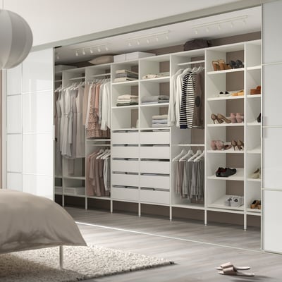 AURDAL Combinación de clóset, blanco, 500x40x221 cm