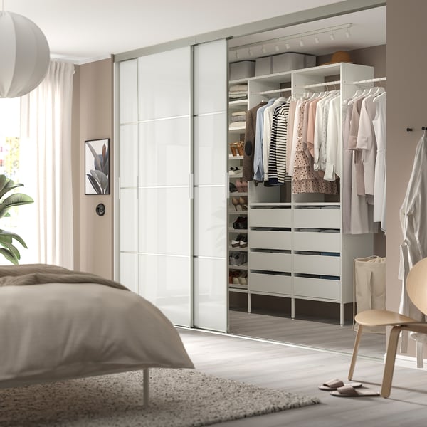 AURDAL Combinación de clóset, blanco, 242-275x40x221 cm