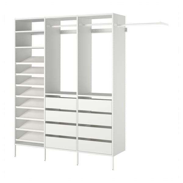 AURDAL Combinación de clóset, blanco, 242-275x40x221 cm