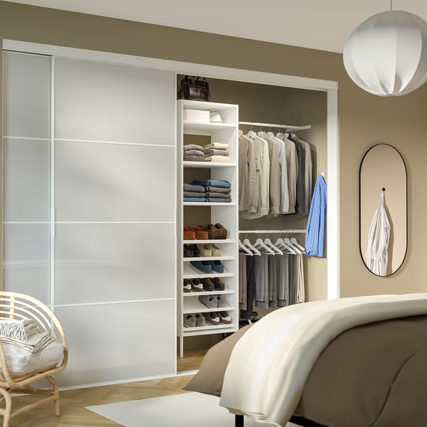 AURDAL Combinación de clóset, blanco, 120-153x40x221 cm