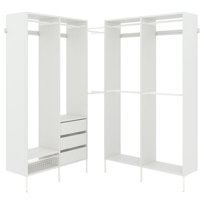 AURDAL Combinación de clóset, blanco, 180-213x40x221 cm