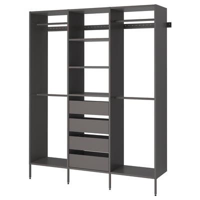 AURDAL Combinación de clóset, gris oscuro, 190x40x221 cm
