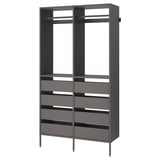 AURDAL Combinación de clóset, gris oscuro, 125x40x221 cm
