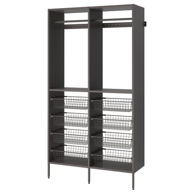 AURDAL Combinación de clóset, gris oscuro, 125x40x221 cm