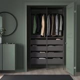 AURDAL Combinación de clóset, gris oscuro, 125x40x221 cm