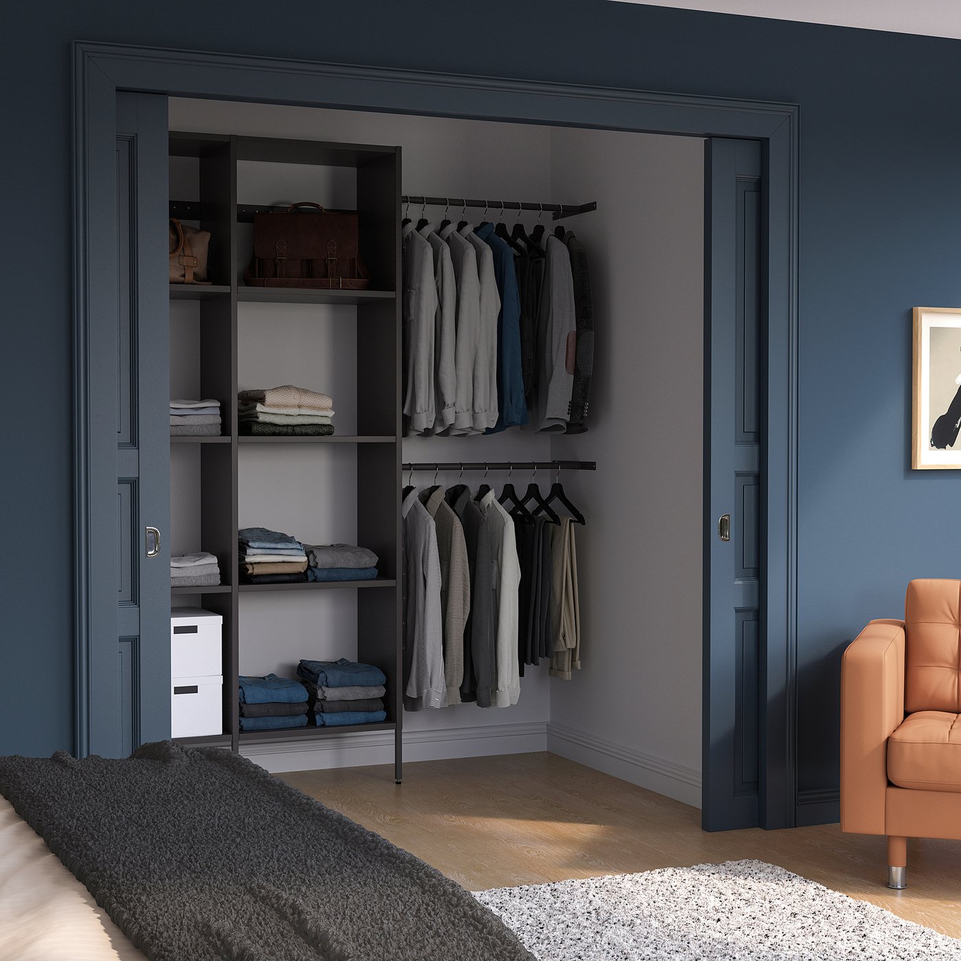 AURDAL Combinación de clóset - gris oscuro - IKEA