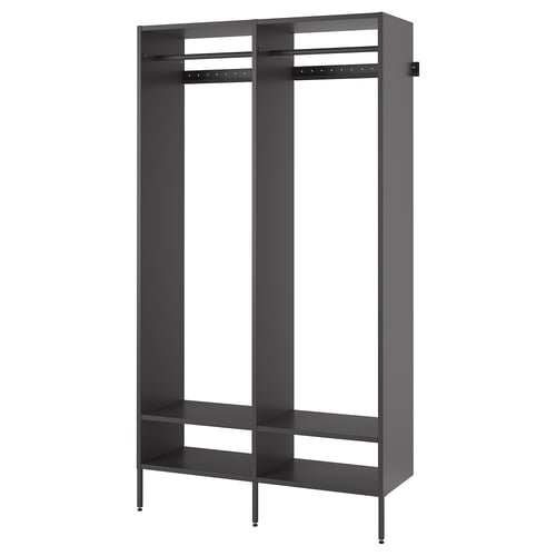 AURDAL Combinación de clóset, gris oscuro, 125x40x221 cm