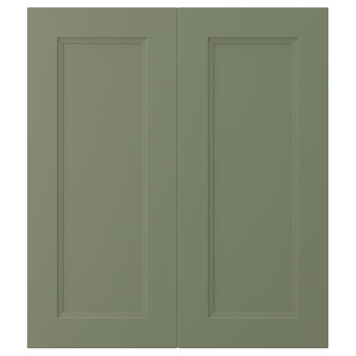 AXSTAD Puerta de gabinete esquina, 2 pzas, verde grisáceo, 33x76 cm