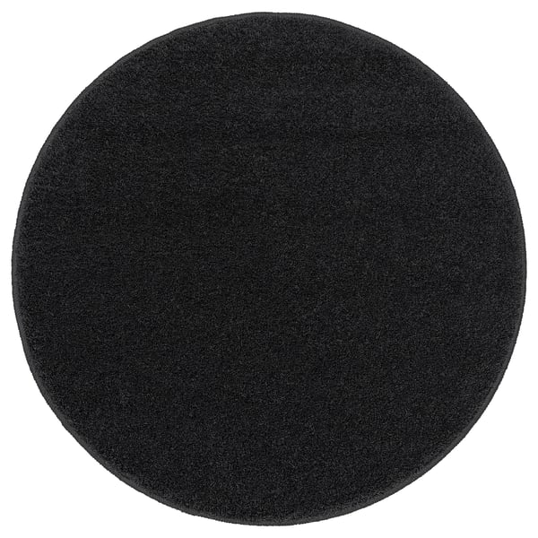 BACKMÅRA Tapete de baño, negro redondo, 55 cm