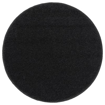 BACKMÅRA Tapete de baño, negro redondo, 55 cm
