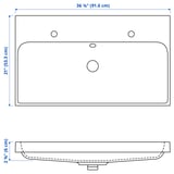BACKSJÖN Lavabo con trampa de agua, blanco, 92x53 cm