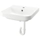 BACKSJÖN Lavabo semiempotrado+trampa agua, blanco, 51x50 cm