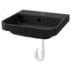 Opción: BACKSJÖN Lavabo semiempotrado+trampa agua, negro, 51x50 cm