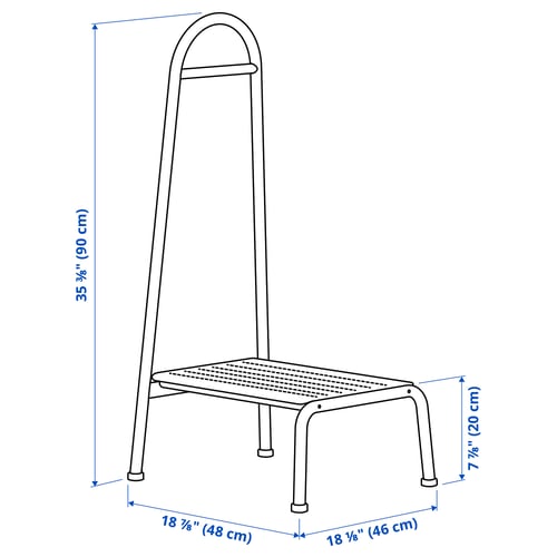 BÄSINGEN Taburete con barandal, carbón
