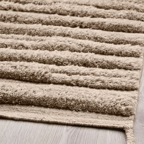 BANKKONTOR Tapete, pelo largo, beige/hecho a mano, 170x240 cm