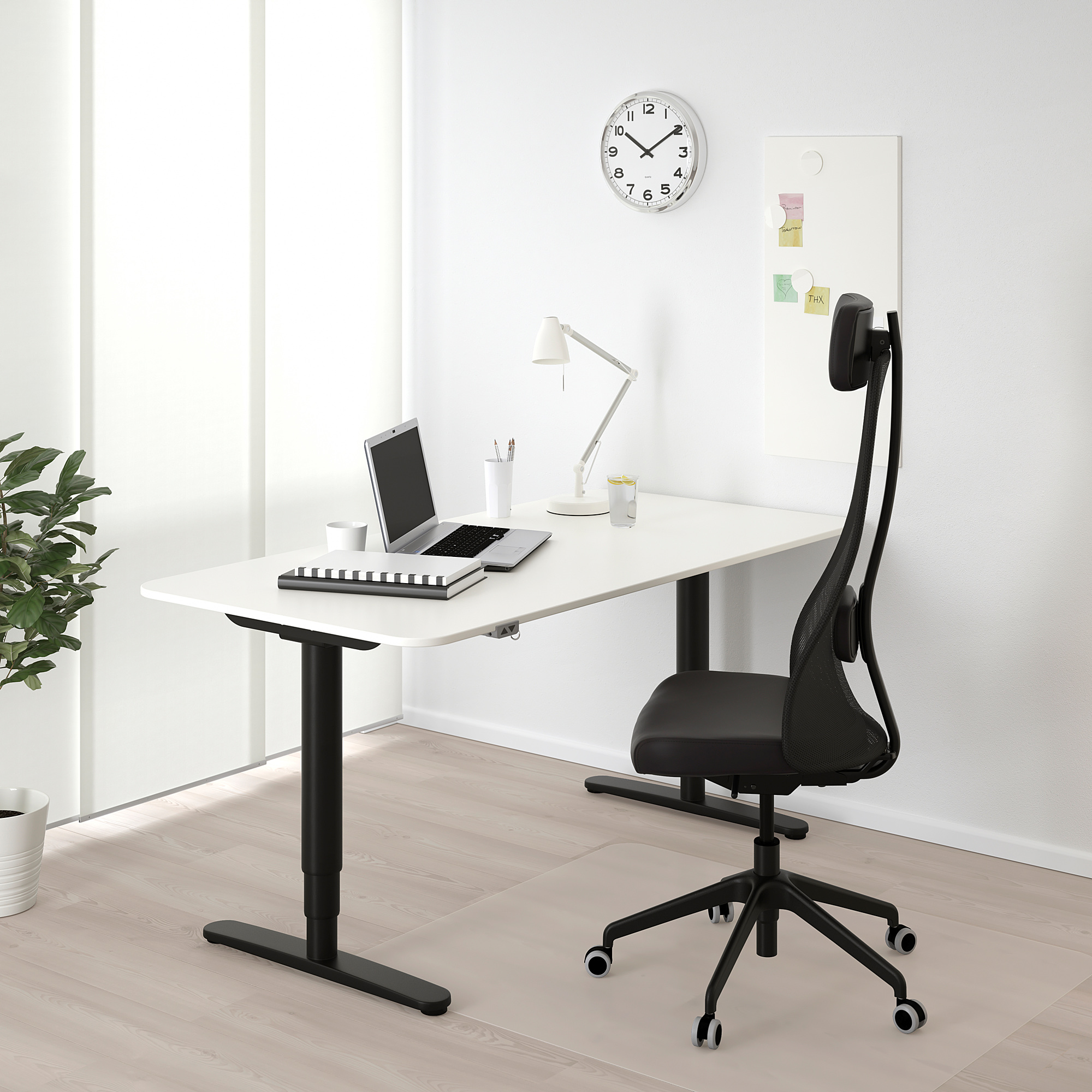 Bureau Qui Monte Et Qui Descend Ikea BEKANT Escritorio sentado o de pie - blanco/negro - IKEA