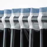 BENGTA Cortinas bloqueadoras, 1 longitud, azul/con cinta de fruncir, 210x250 cm