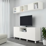 BESTÅ / EKET Combinación de gabinete para TV, blanco, 210x42x220 cm