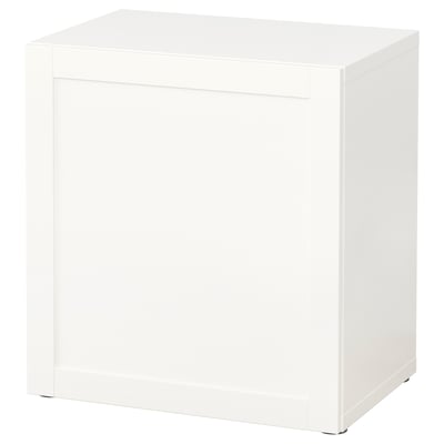 BESTÅ Estante con puerta, blanco/Hanviken blanco, 60x42x64 cm