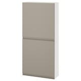BESTÅ Gabinete de pared 2 puertas, blanco/Hammarsmed beige, 60x22x128 cm
