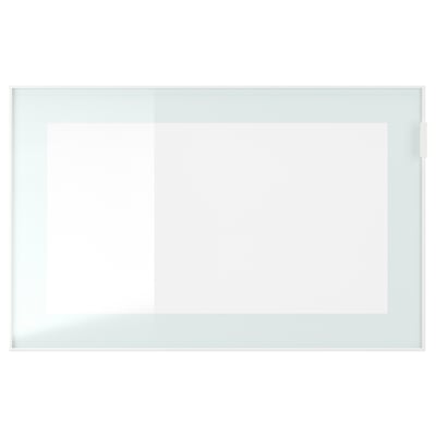BESTÅ Gabinete de pared, blanco Glassvik/blanco/verde claro vidrio esmerilado, 60x42x38 cm