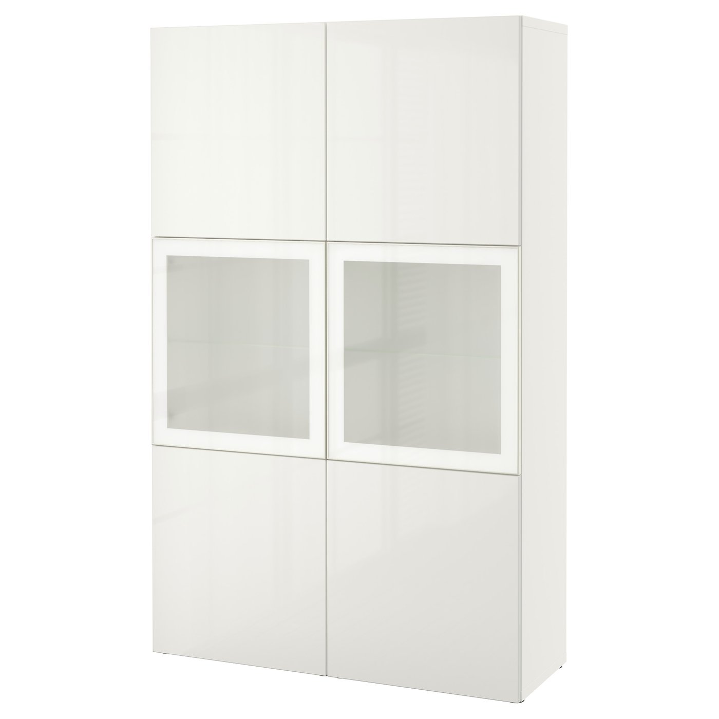 BESTÅ Vitrina - blanco/Selsviken alto brillo/vidrioesmerilbl - IKEA
