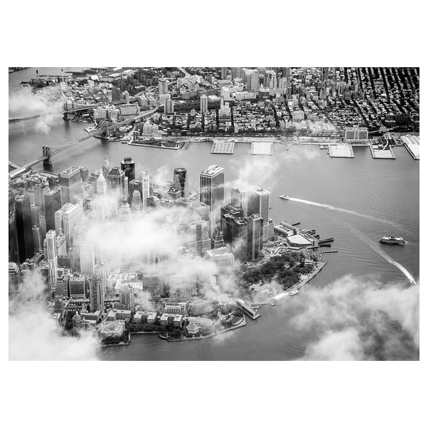 BJÖRKSTA Lienzo, Manhattan con nubes, 140x100 cm