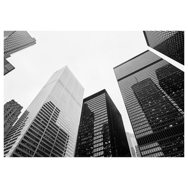 BJÖRKSTA Lienzo, Rascacielos blanco y negro, 200x140 cm
