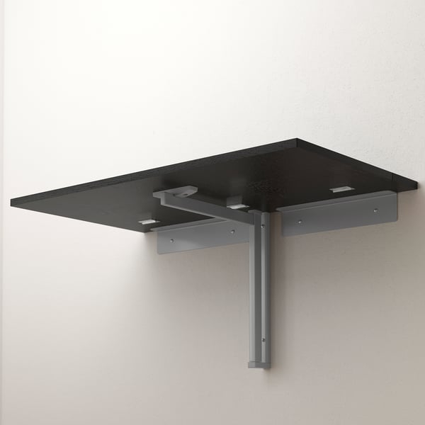 BJURSTA Mesa plegable de pared, negro-café, 90x50 cm