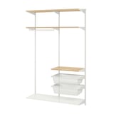 BOAXEL Combinación de clóset, blanco/roble, 125x40x201 cm