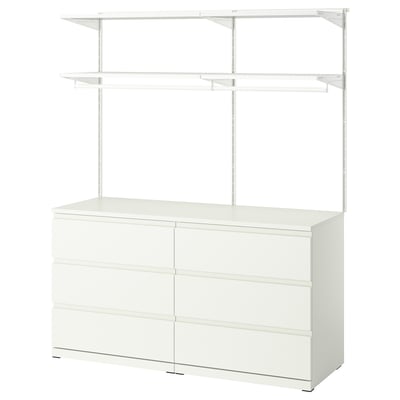 BOAXEL / STORKLINTA Muebles p/recámara, juego de 2, blanco/blanco, 145x48 cm