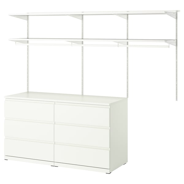 BOAXEL / STORKLINTA Muebles p/recámara, juego de 2, blanco/blanco, 208x48 cm