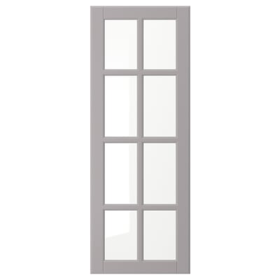 BODBYN Puerta de vidrio, gris, 38x102 cm