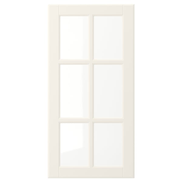 BODBYN Puerta de vidrio, hueso, 38x76 cm