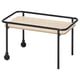 BRÄNNBOLL Mesa de centro con ruedas, efecto fresno claro/negro, 69x39 cm