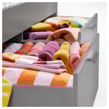 BRIMNES Base de cama con almacenamiento, gris, Matrimonial