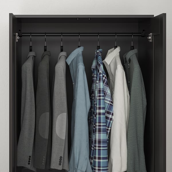 BRIMNES Clóset c/2 puertas, negro, 78x190 cm