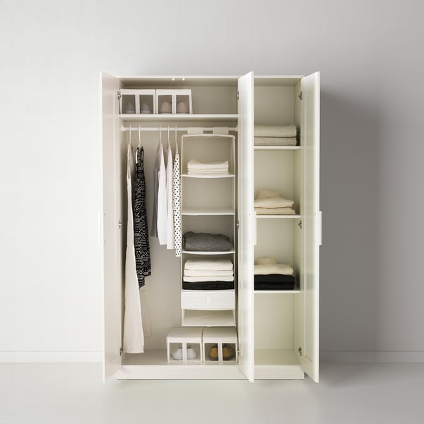 BRIMNES Clóset c/3 puertas, blanco, 117x190 cm