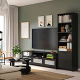 BRIMNES Mueble de TV con almacenaje, negro, 240x41x190 cm
