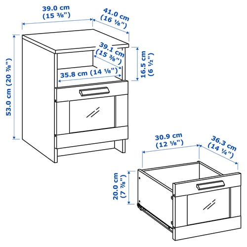 BRIMNES Muebles para recámara, 3 piezas