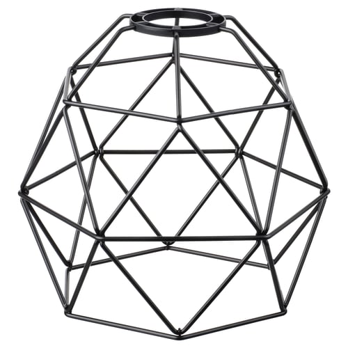 BRUNSTA Pantalla para lámpara de techo, negro, 20 cm