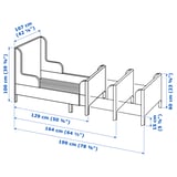 BUSUNGE Cama extensible, blanco, 97x190 cm