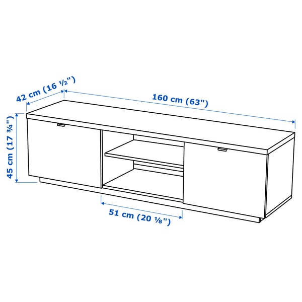 BYÅS Mueble de TV, alto brillo blanco, 160x42x45 cm - IKEA Mexico