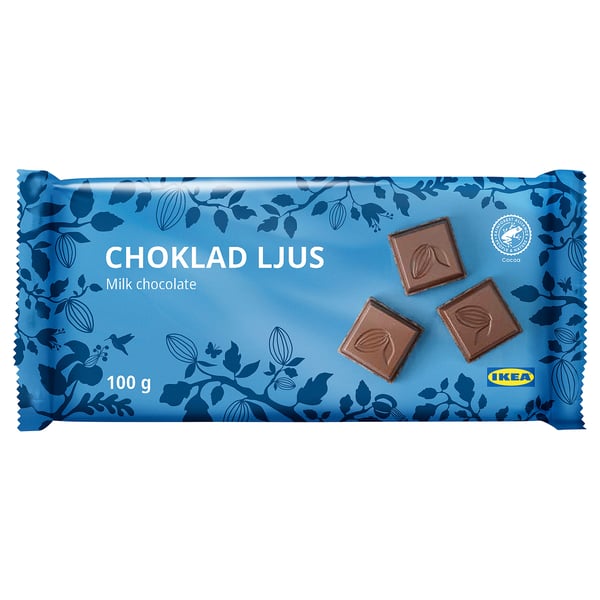 CHOKLAD LJUS Tableta chocolate c/leche, Rainforest Alliance Certified, 100 g