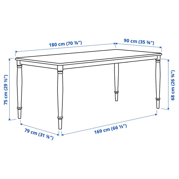 DANDERYD / DANDERYD Mesa y 6 sillas, chapa roble blanco/Vissle gris, 180x90 cm