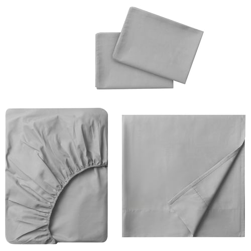 DVALA Juego de sábanas, gris, Matrimonial