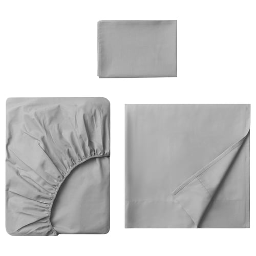 DVALA Juego de sábanas, gris, Individual