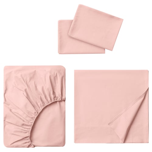 DVALA Juego de sábanas, rosa claro, Matrimonial