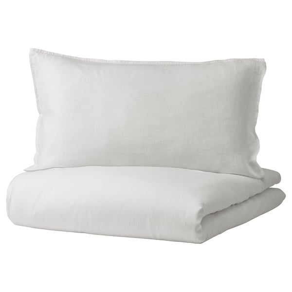 DYTÅG Funda nórdica +funda(s) de almohada, blanco, Matrimonial/queen