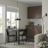 EKEDALEN / LIDÅS Mesa y 2 sillas, café oscuro/negro negro, 80/120 cm
